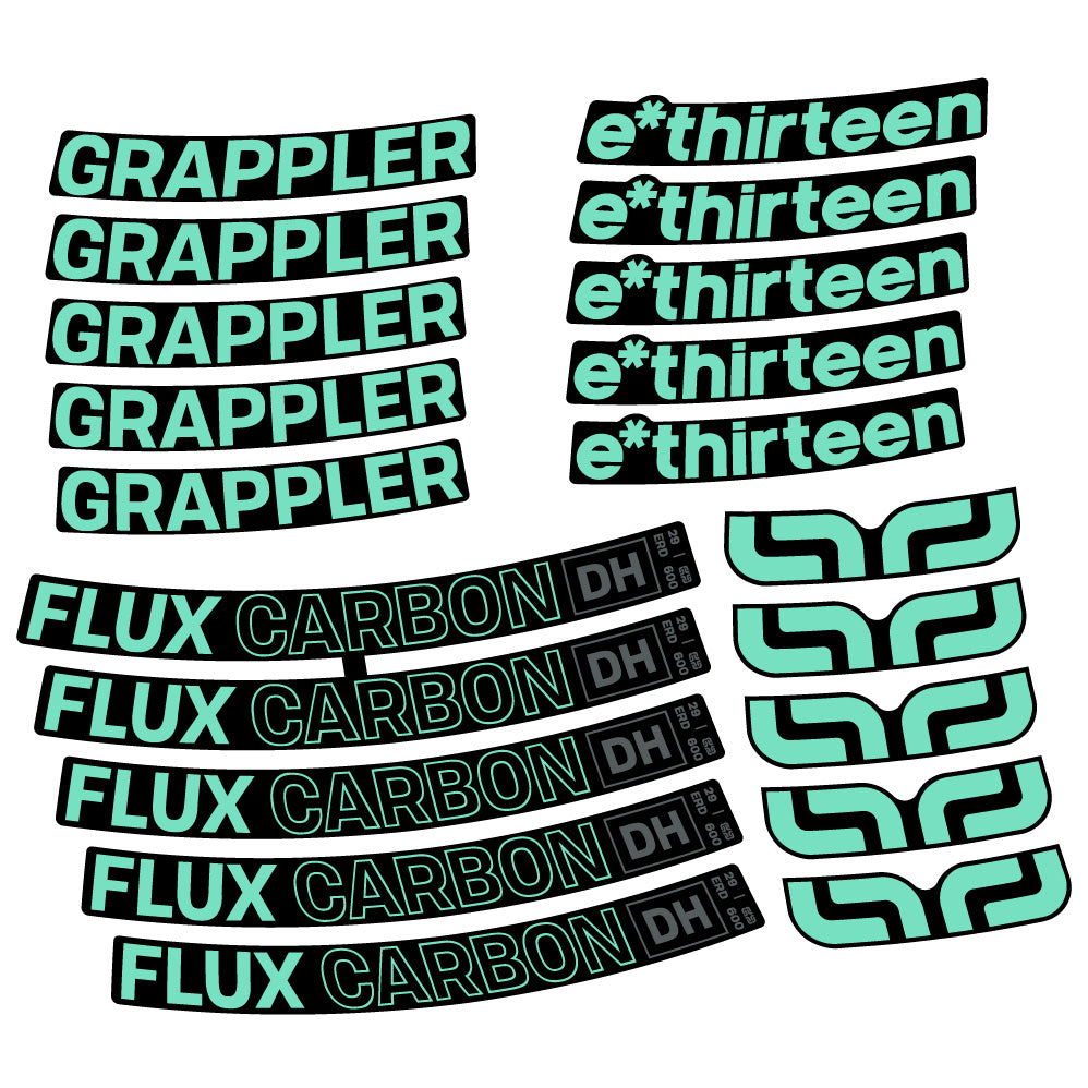 Aufkleber E-Thirteen Grappler Flux Carbon, MTB-Rad 29, Fahrradaufkleber Vinyl