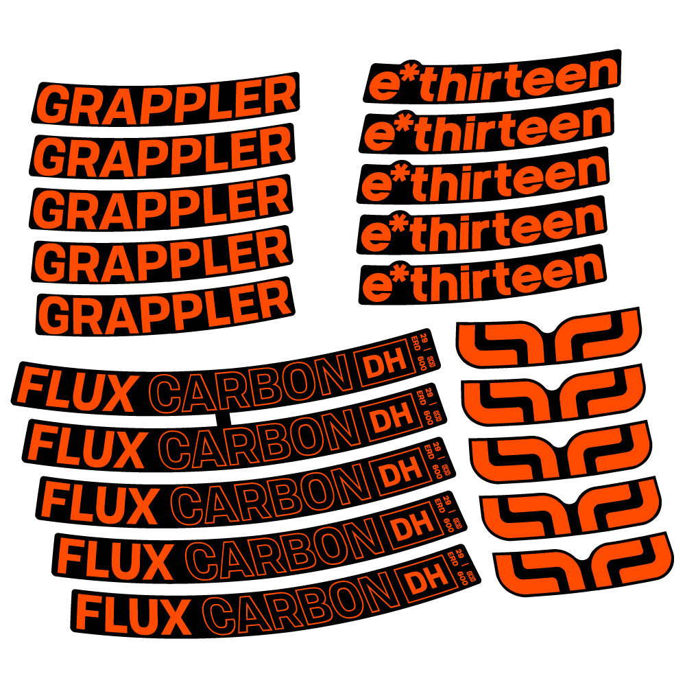 Aufkleber E-Thirteen Grappler Flux Carbon, MTB-Rad 29, Fahrradaufkleber Vinyl