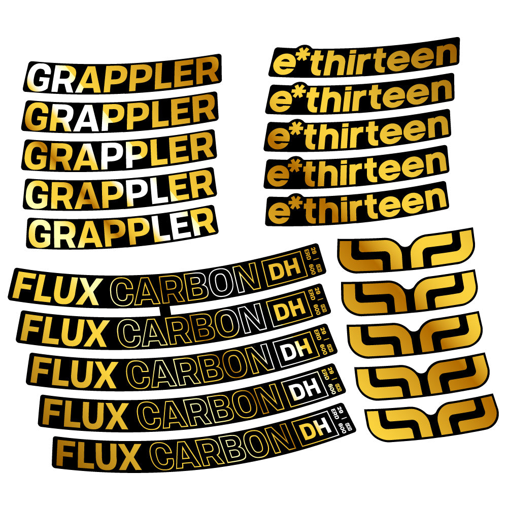 Aufkleber E-Thirteen Grappler Flux Carbon, MTB-Rad 29, Fahrradaufkleber Vinyl