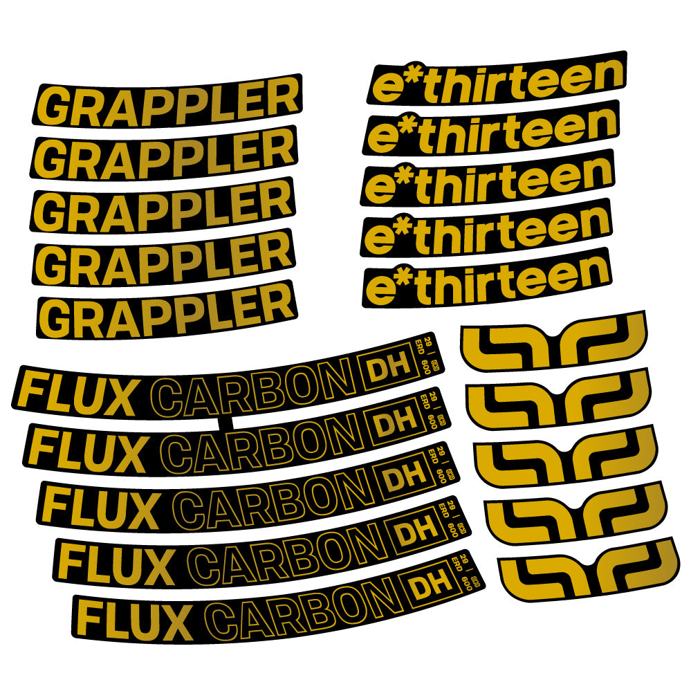 Aufkleber E-Thirteen Grappler Flux Carbon, MTB-Rad 29, Fahrradaufkleber Vinyl