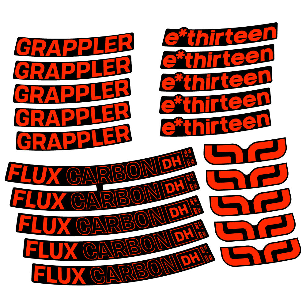 Aufkleber E-Thirteen Grappler Flux Carbon, MTB-Rad 29, Fahrradaufkleber Vinyl