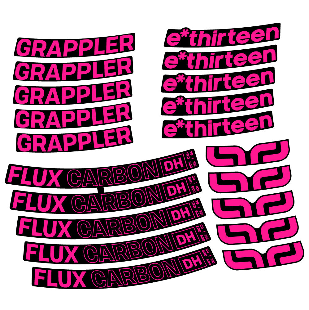 Aufkleber E-Thirteen Grappler Flux Carbon, MTB-Rad 29, Fahrradaufkleber Vinyl
