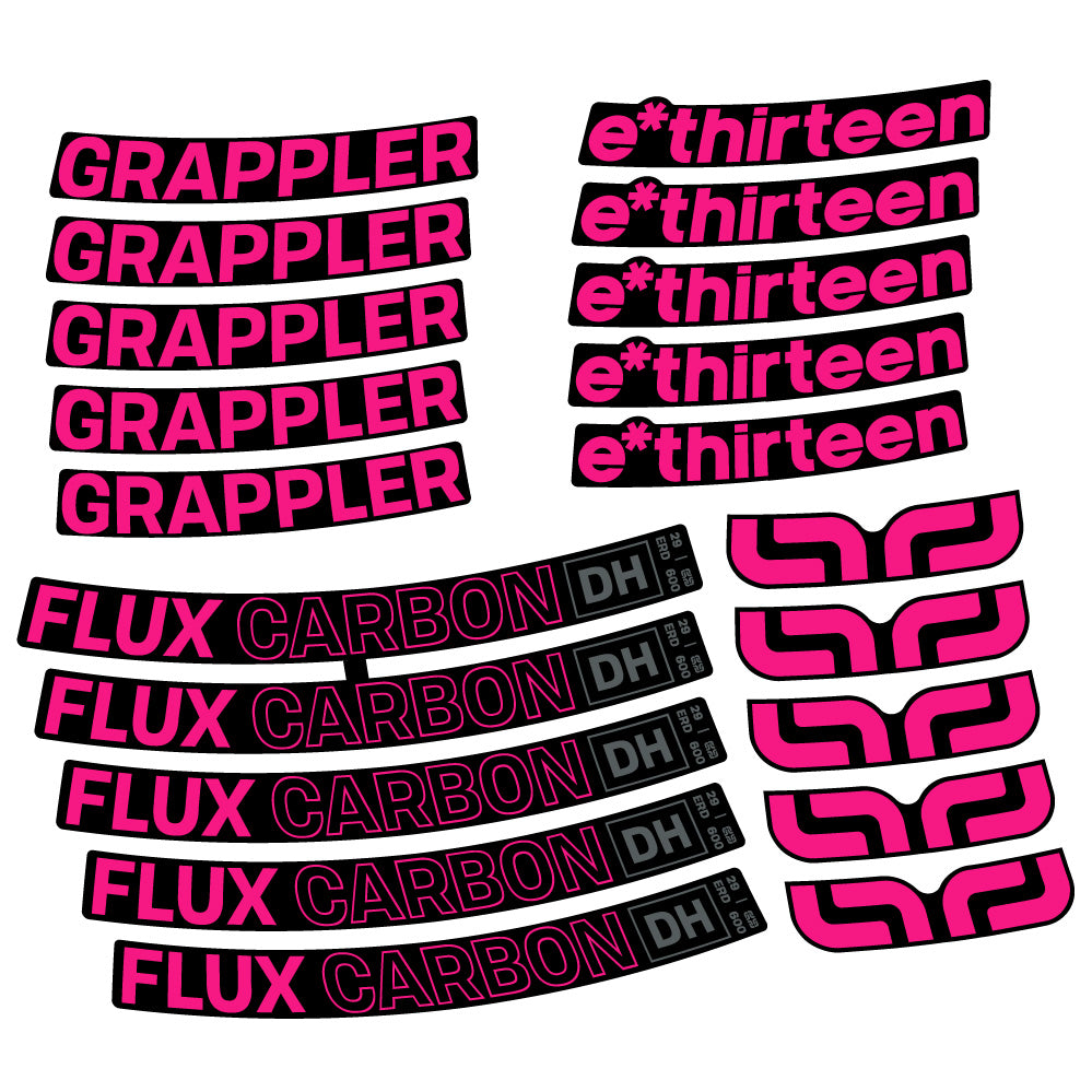 Aufkleber E-Thirteen Grappler Flux Carbon, MTB-Rad 29, Fahrradaufkleber Vinyl