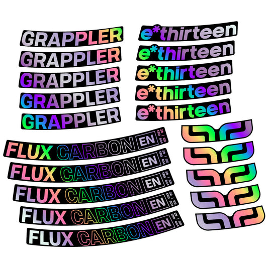 Hollographic decal for E-Thirteen Grappler Flux MTB wheel 29" – bike sticker vinyl