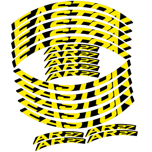 Yellow decal for Easton AR27 MTB wheel 29" – bike sticker vinyl