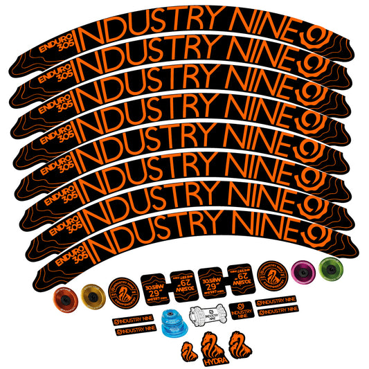 Orange decal for Industry Nine Enduro 305 V2 MTB wheel 29" – bike sticker vinyl
