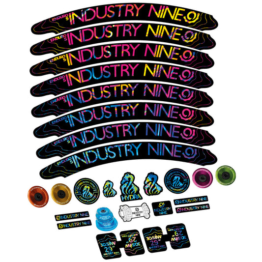 Psychedelic Rainbow decal for Industry Nine Enduro S Hydra MTB wheel 29" – bike sticker vinyl
