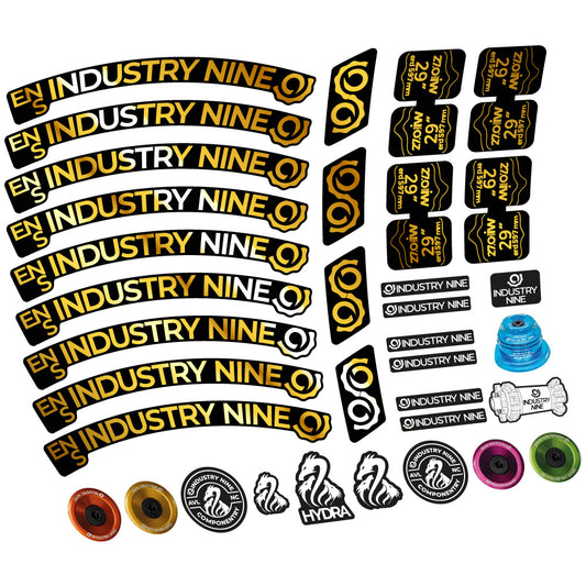 Chrome Gold decal for Industry Nine Enduro S MTB wheel 29" – bike sticker vinyl
