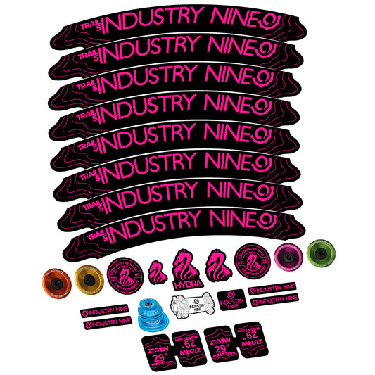 Neon Pink decal for Industry Nine Trail S MTB wheel 29" – bike sticker vinyl