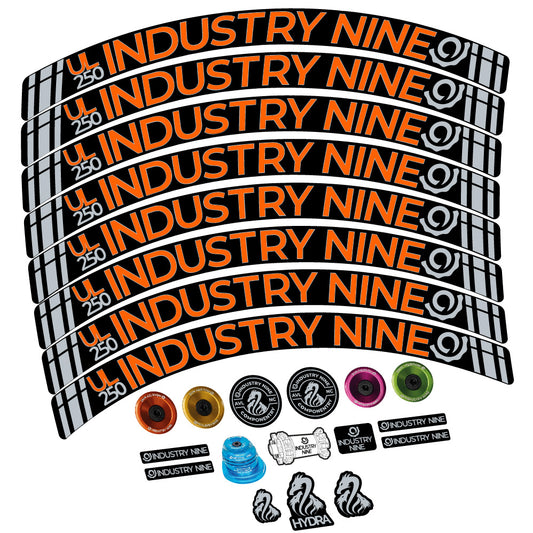 Orange decal for Industry Nine Ultralite Carbon MTB wheel 29" – bike sticker vinyl