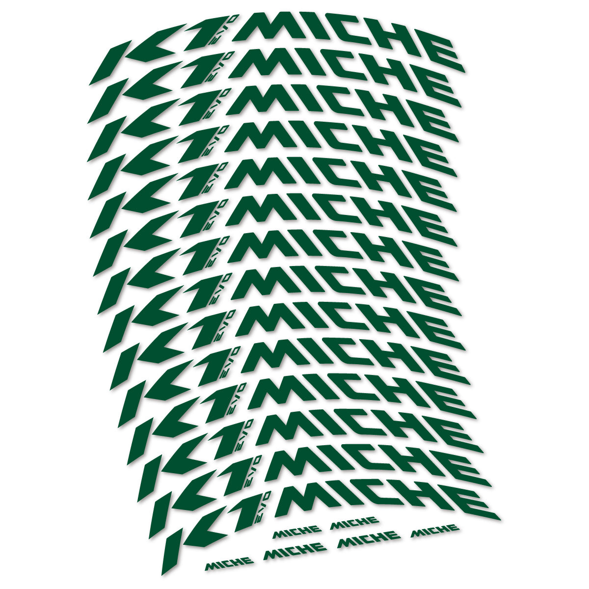 Compatible Stickers for Miche K1 Evo, Mountain Wheel 29" vinyl decals - Dark Green