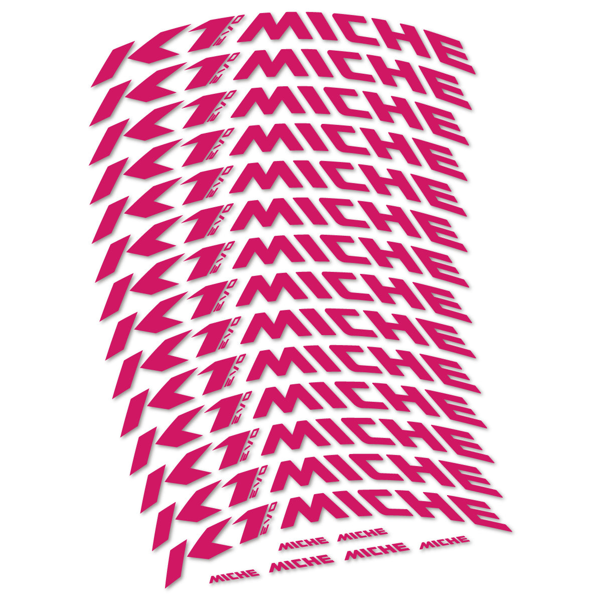 Compatible Stickers for Miche K1 Evo, Mountain Wheel 29" vinyl decals - Dark Pink