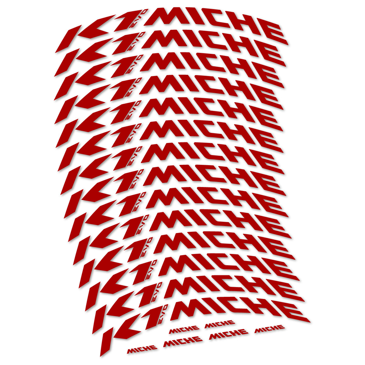 Compatible Stickers for Miche K1 Evo, Mountain Wheel 29" vinyl decals - Dark Red