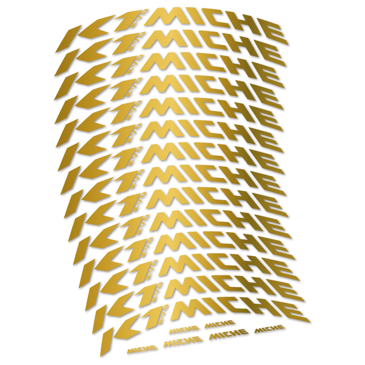 Compatible Stickers for Miche K1 Evo, Mountain Wheel 29" vinyl decals - Gold