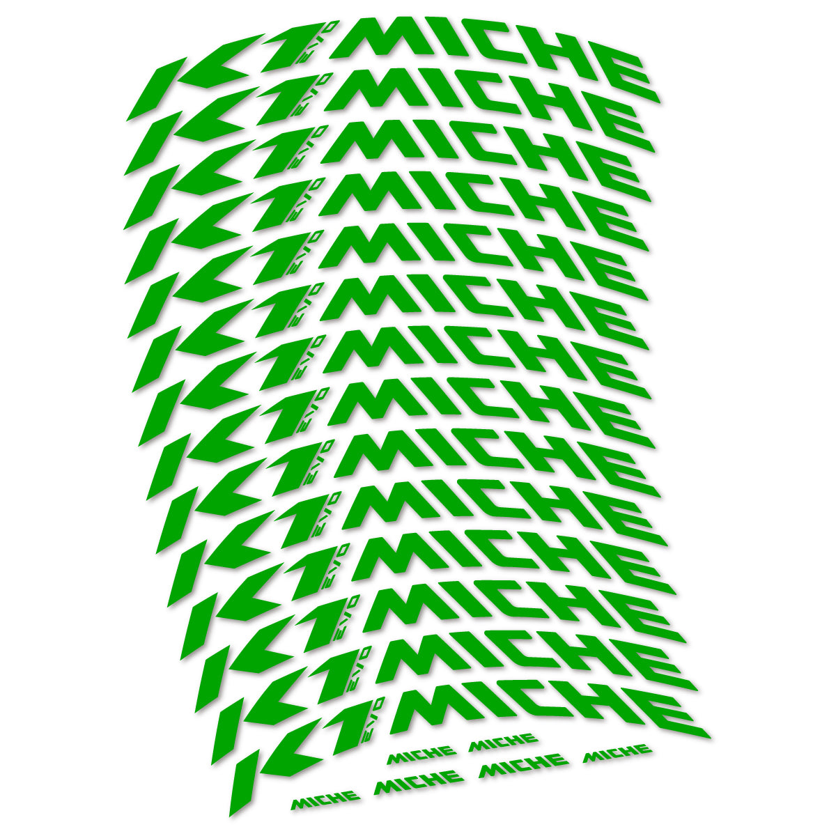 Compatible Stickers for Miche K1 Evo, Mountain Wheel 29" vinyl decals - Green