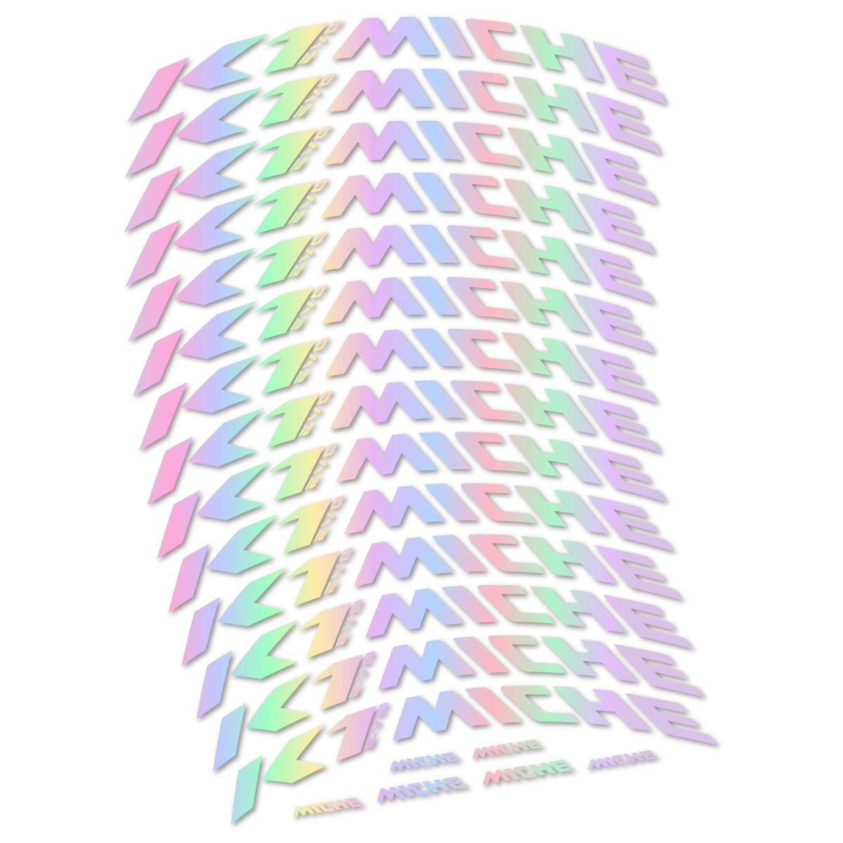 Compatible Stickers for Miche K1 Evo, Mountain Wheel 29" vinyl decals - Hollographic