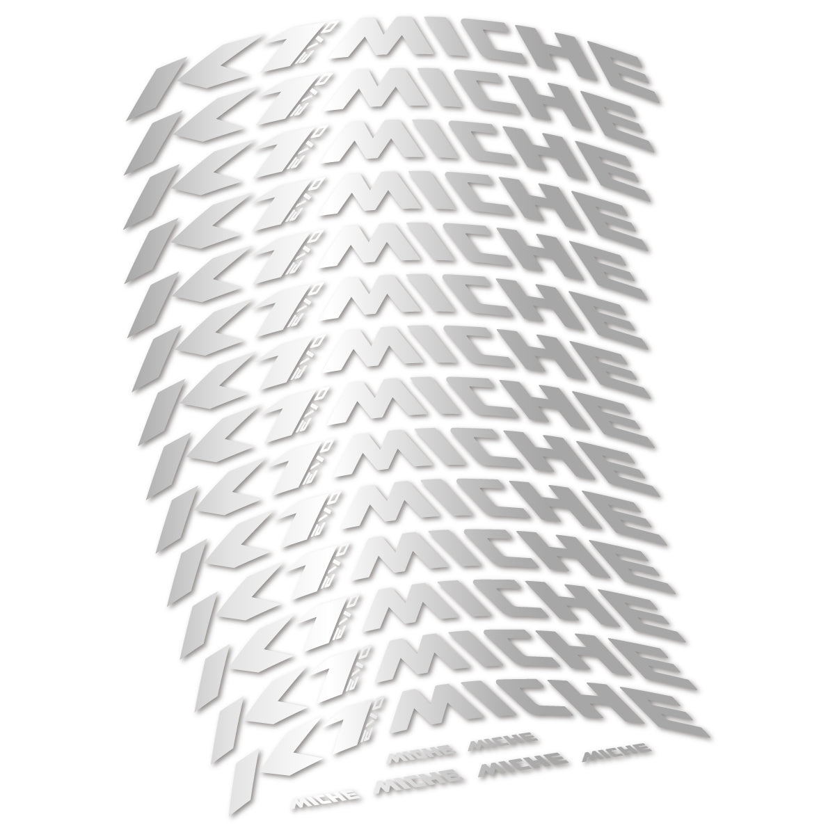 Compatible Stickers for Miche K1 Evo, Mountain Wheel 29" vinyl decals - Light Silver