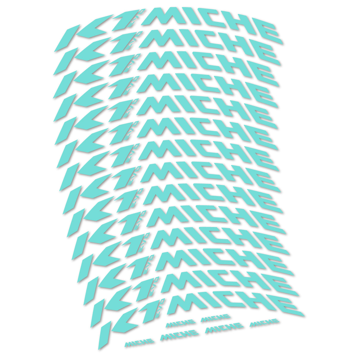 Compatible Stickers for Miche K1 Evo, Mountain Wheel 29" vinyl decals - Blue Green