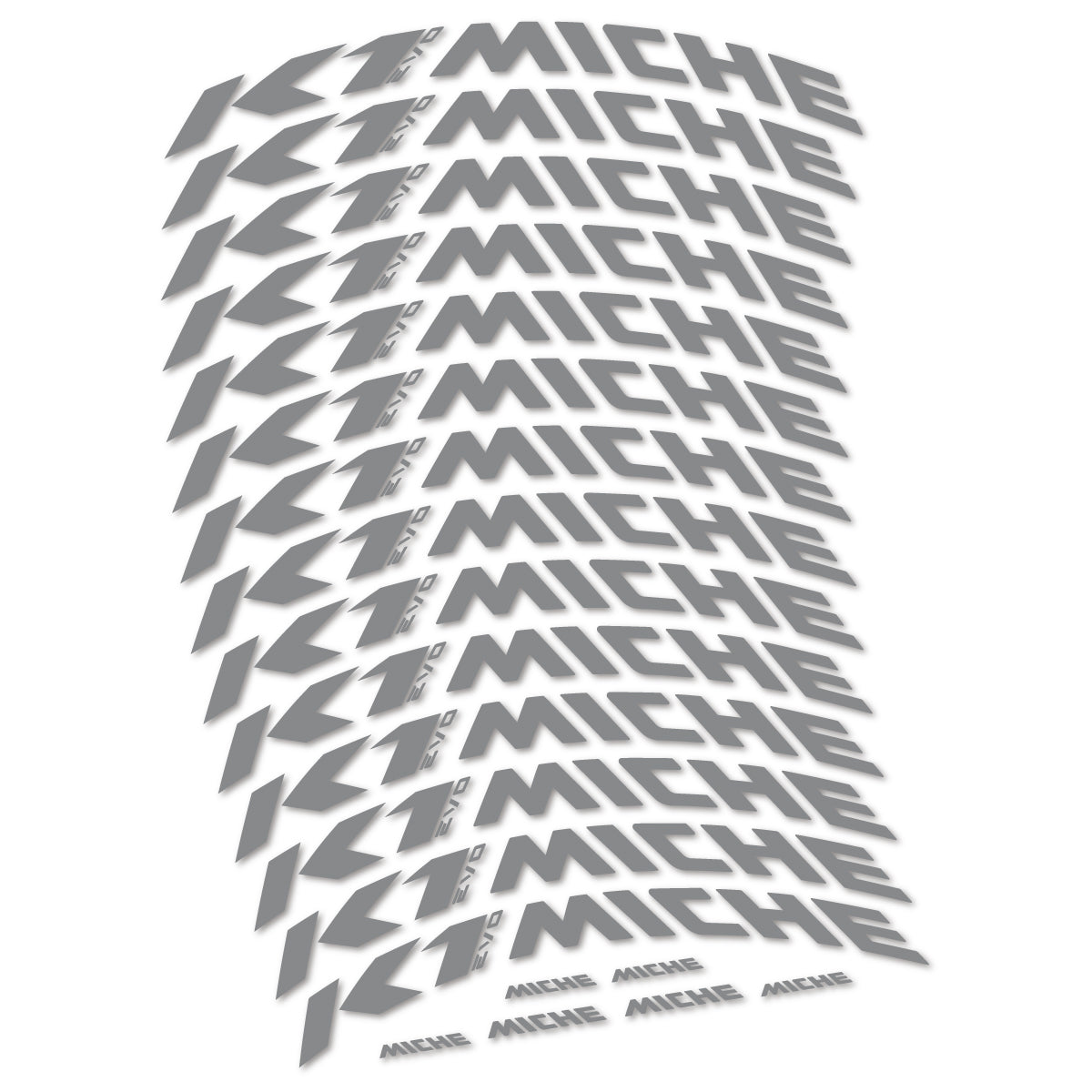 Compatible Stickers for Miche K1 Evo, Mountain Wheel 29" vinyl decals - Traffic Grey