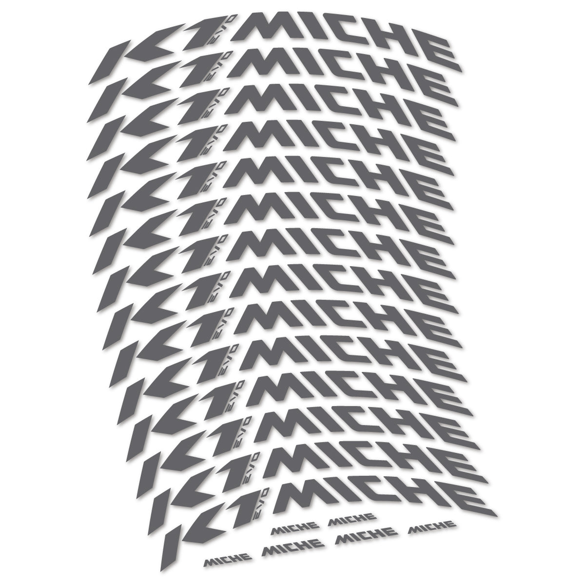 Compatible Stickers for Miche K1 Evo, Mountain Wheel 29" vinyl decals - Medium Grey
