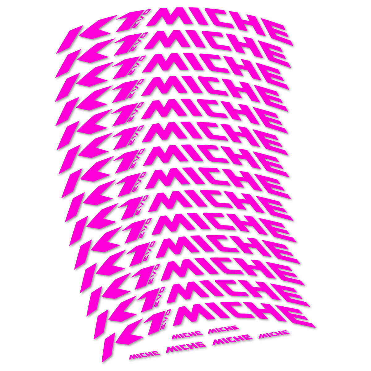 Compatible Stickers for Miche K1 Evo, Mountain Wheel 29" vinyl decals - Fuchsia Neon
