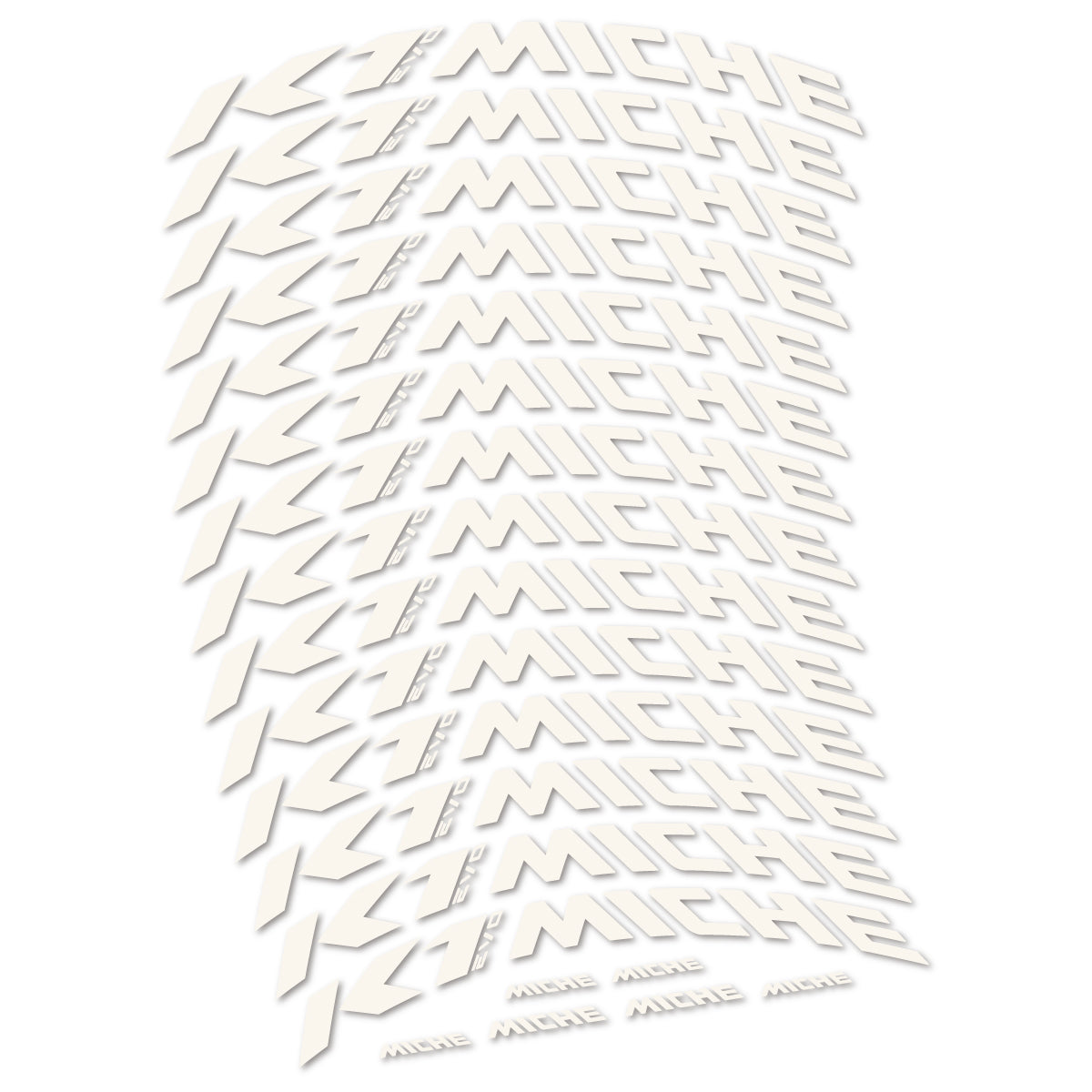 Compatible Stickers for Miche K1 Evo, Mountain Wheel 29" vinyl decals - Bone White