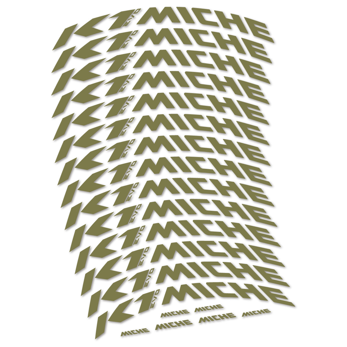 Compatible Stickers for Miche K1 Evo, Mountain Wheel 29" vinyl decals - Khaki