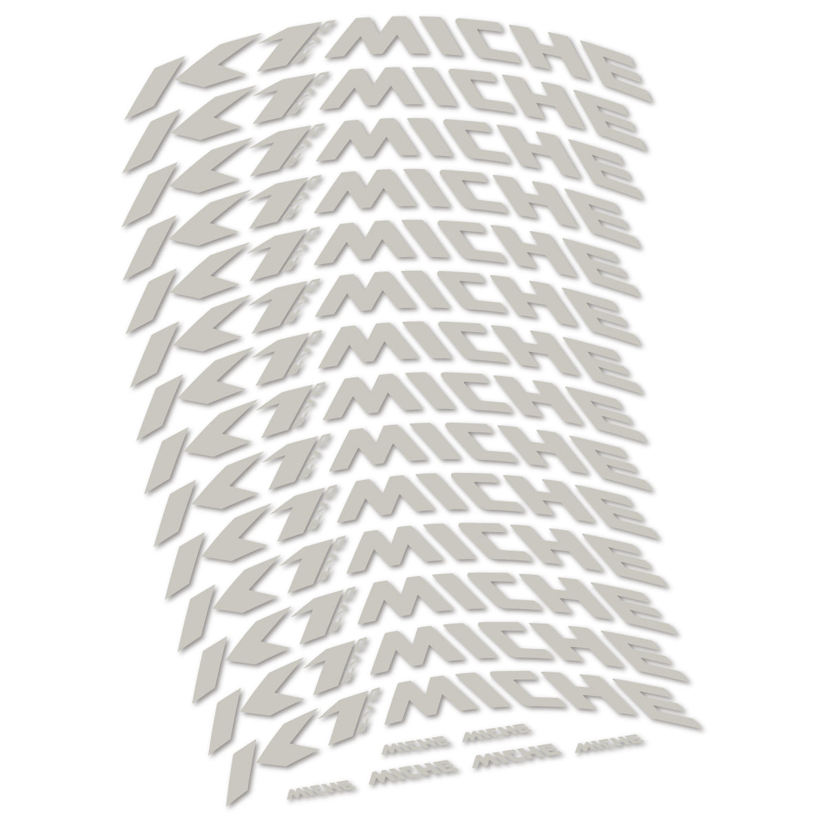 Compatible Stickers for Miche K1 Evo, Mountain Wheel 29" vinyl decals - Light Grey