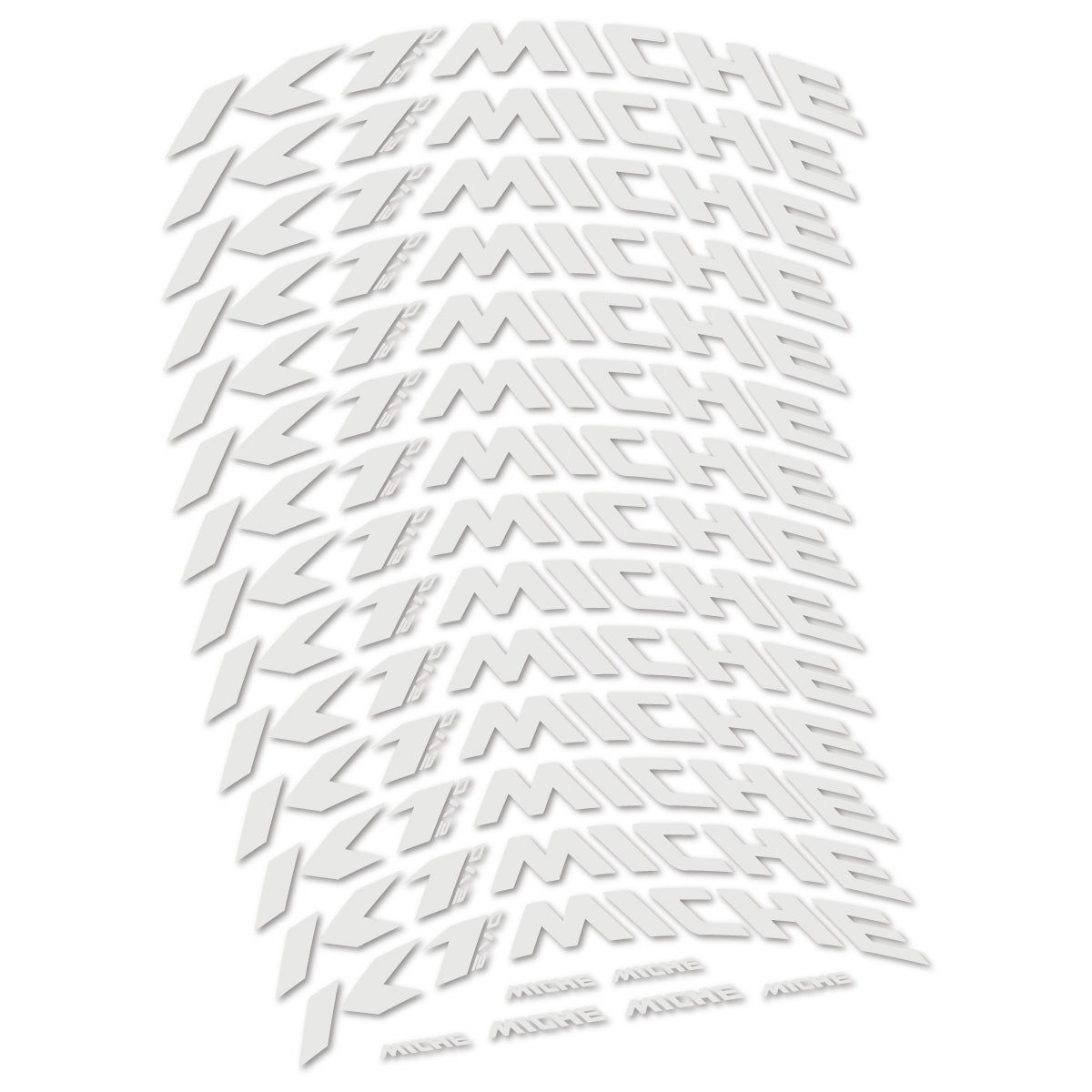 Compatible Stickers for Miche K1 Evo, Mountain Wheel 29" vinyl decals - Pearl Grey