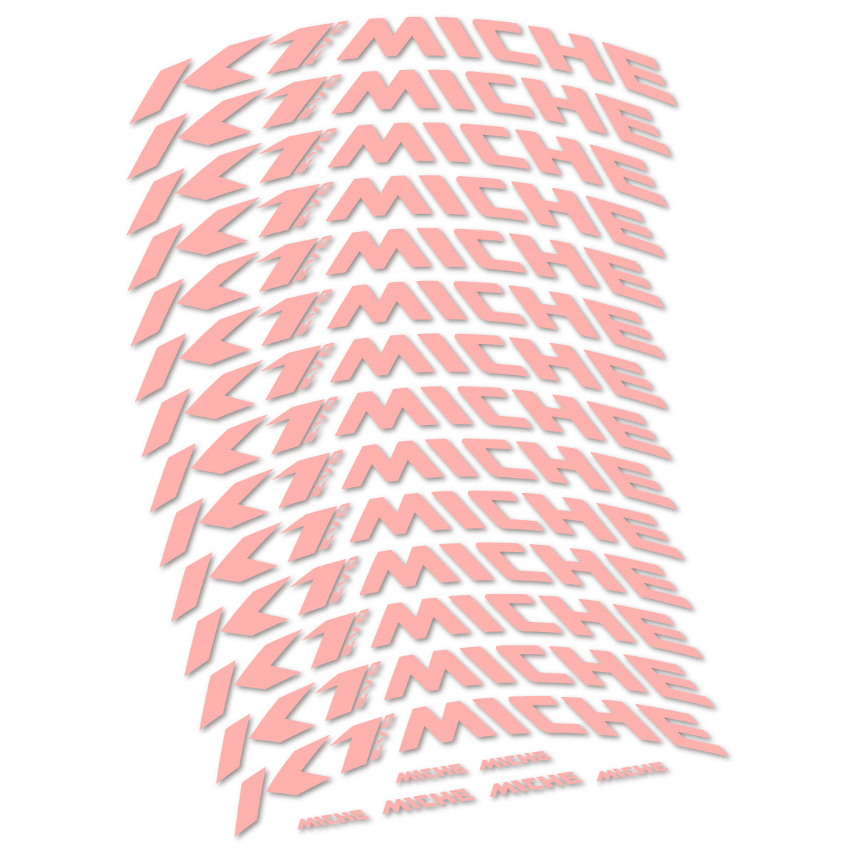 Compatible Stickers for Miche K1 Evo, Mountain Wheel 29" vinyl decals - Salmon Pink