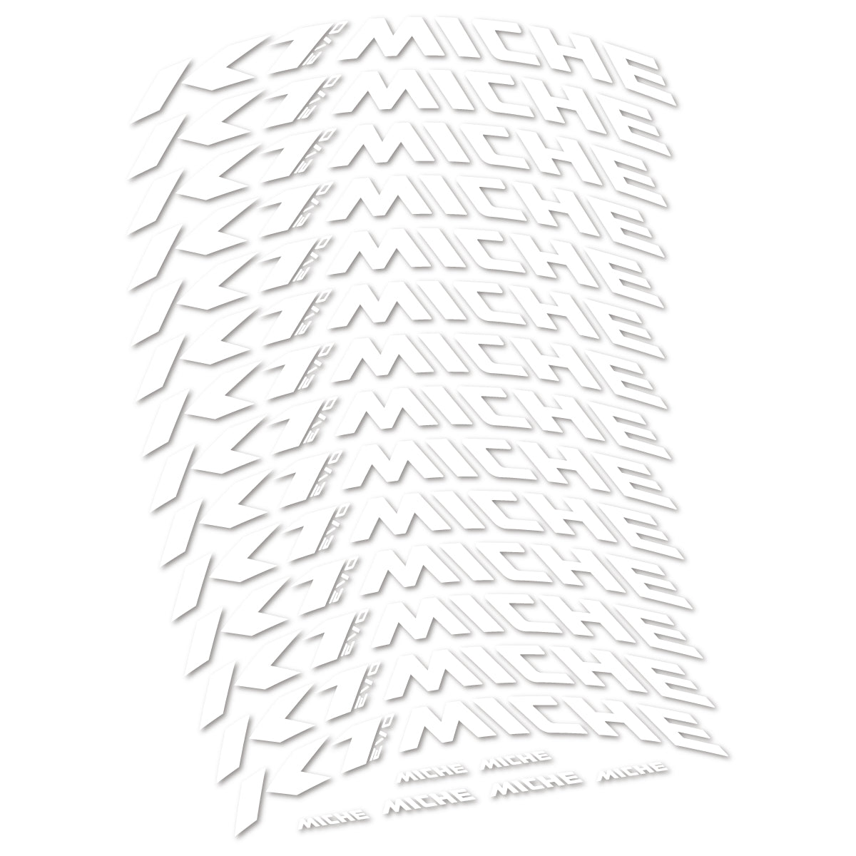 Compatible Stickers for Miche K1 Evo, Mountain Wheel 29" vinyl decals - White