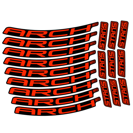 Neon Red decal for Stans Arch S2 Ver.2 MTB wheel 29" – bike sticker vinyl