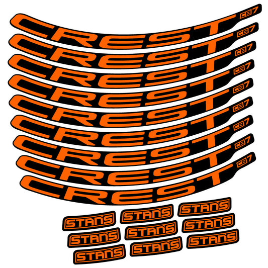 Orange decal for Stans Crest CB7 MTB wheel 29" – bike sticker vinyl