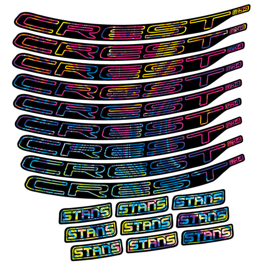 Psychedelic Rainbow decal for Stans Crest MK4 Ver.1 MTB wheel 29" – bike sticker vinyl