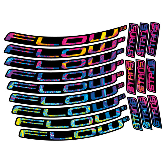 Psychedelic Rainbow decal for Stans Flow S2 MTB wheel 29" – bike sticker vinyl