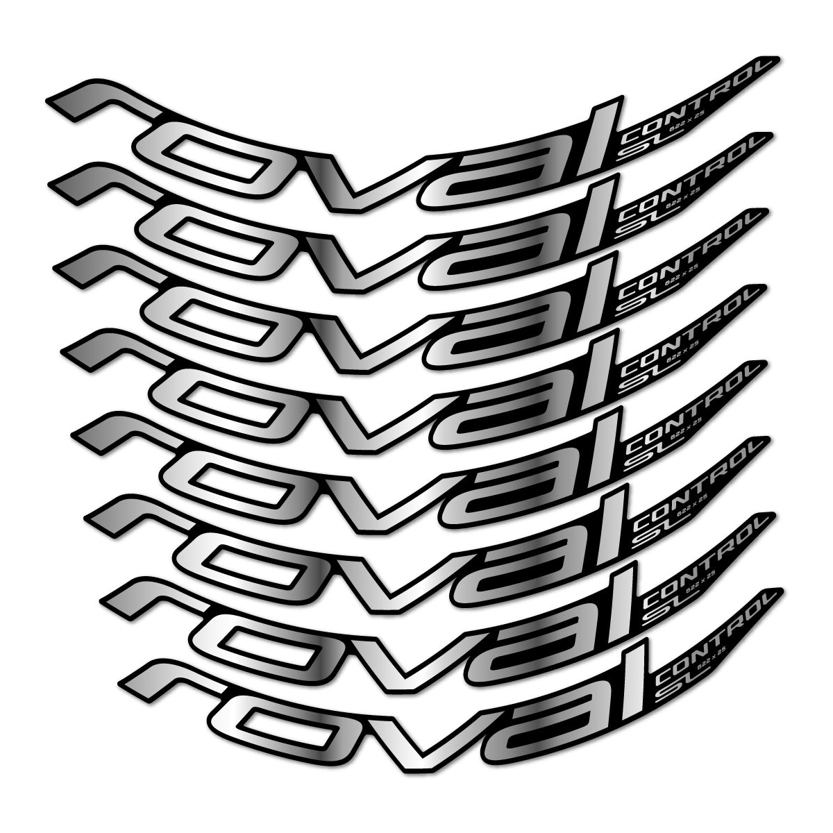 Compatible Stickers for Roval Control SL 2018, Mountain Wheel 29" vinyl decals - Chrome Silver