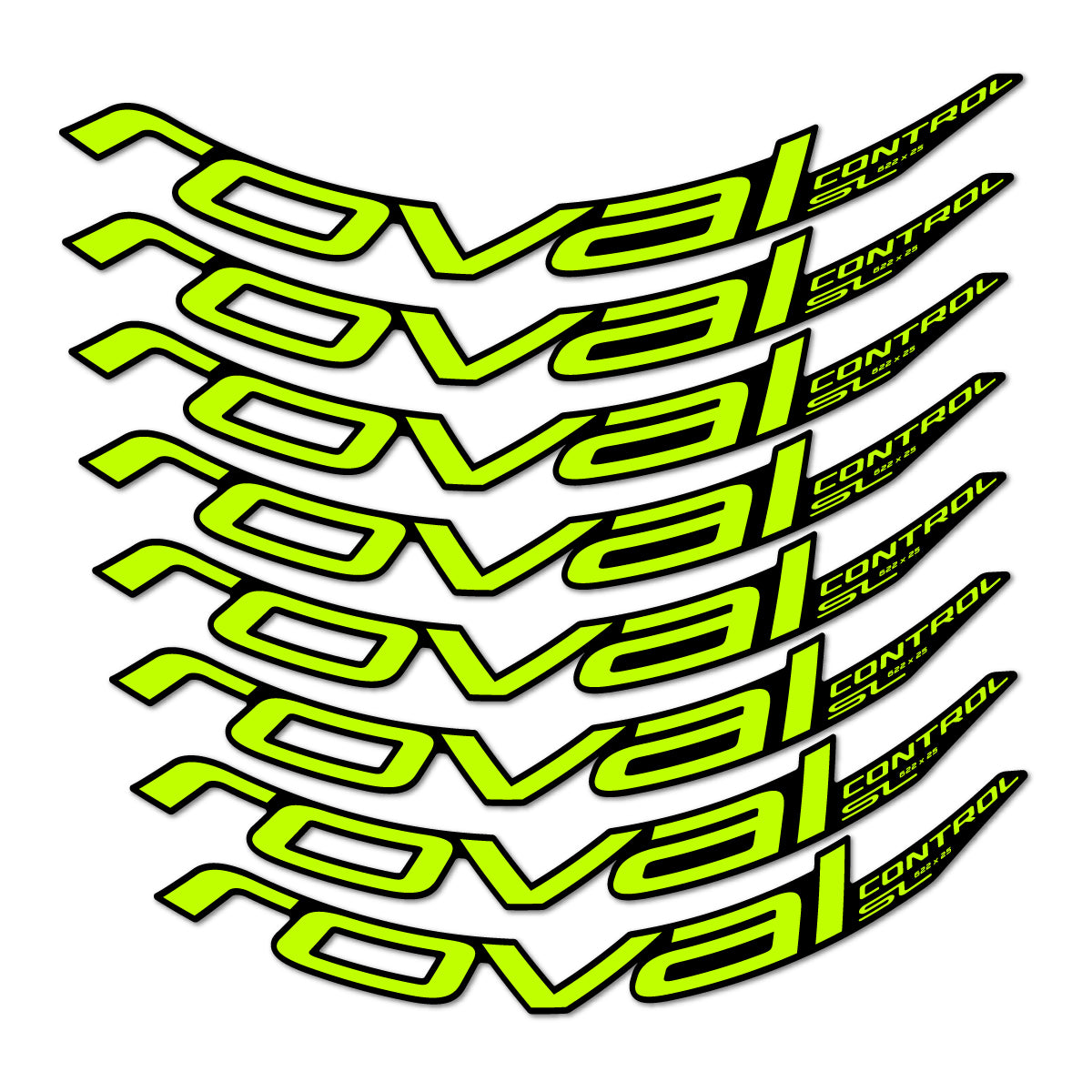 Compatible Stickers for Roval Control SL 2018, Mountain Wheel 29" vinyl decals - Lime Neon