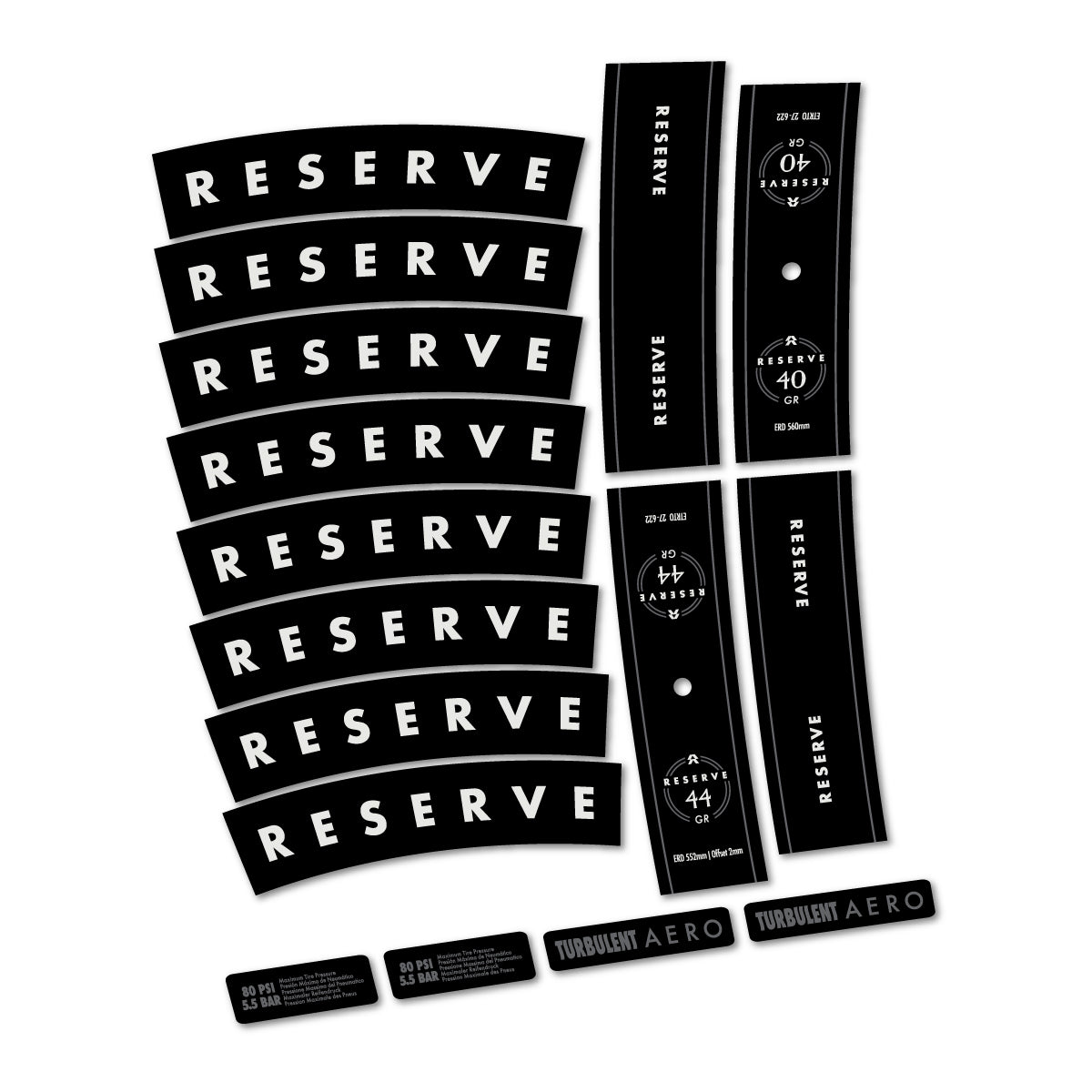 Compatible Stickers for Reserve 40/44 GR 2024-2026, Mountain Wheel 29" vinyl decals - Pearl Grey