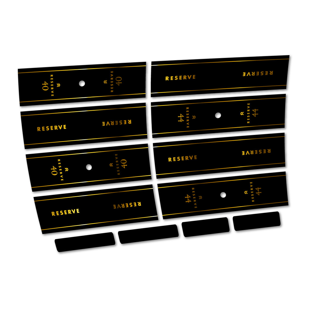 Compatible Stickers for Reserve 40/44 GR 2024-2026, Mountain Wheel 29" vinyl decals - Chrome Gold