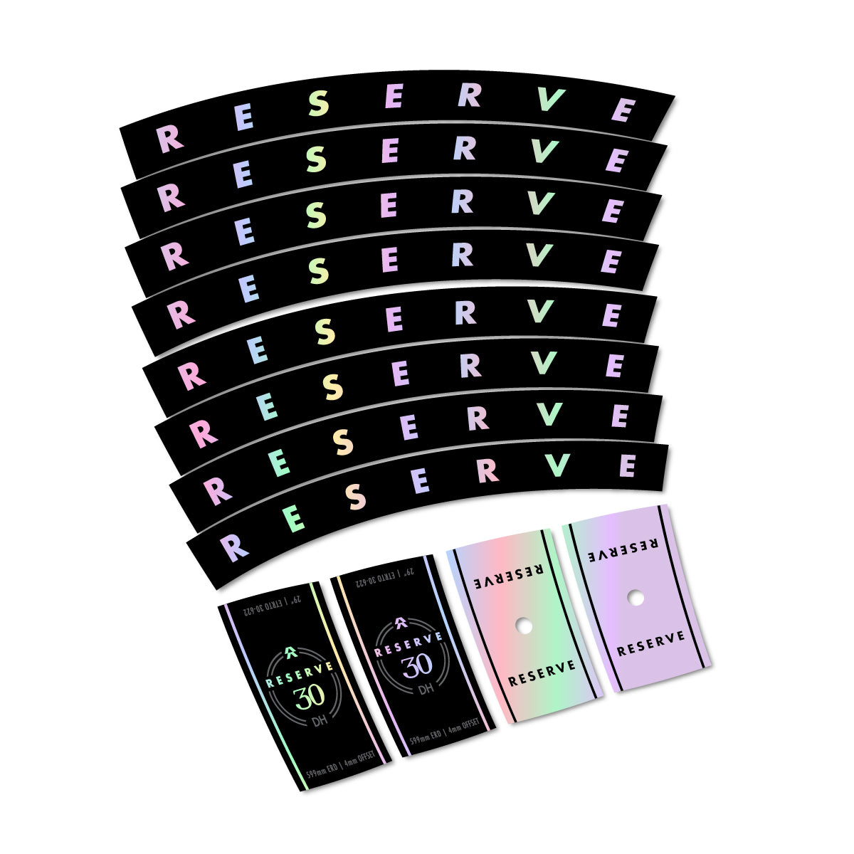 Compatible Stickers for Santa Cruz Reserve 30 DH Carbon 2025-2026, Mountain Wheel 29" vinyl decals - Hollographic