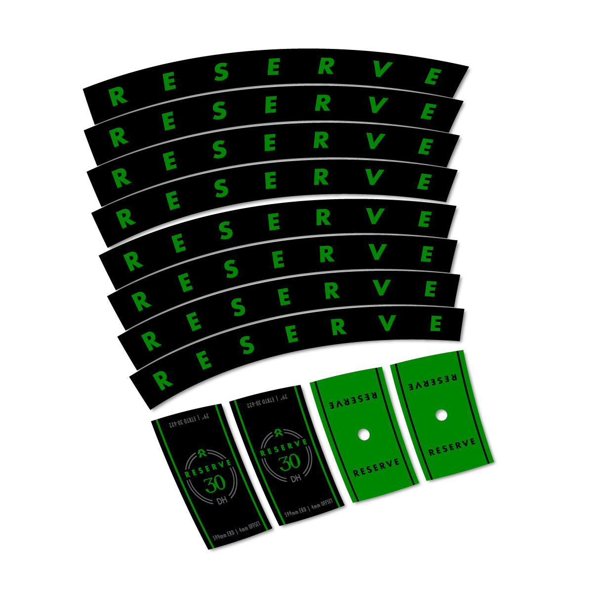 Compatible Stickers for Santa Cruz Reserve 30 DH Carbon 2025-2026, Mountain Wheel 29" vinyl decals - Medium Green