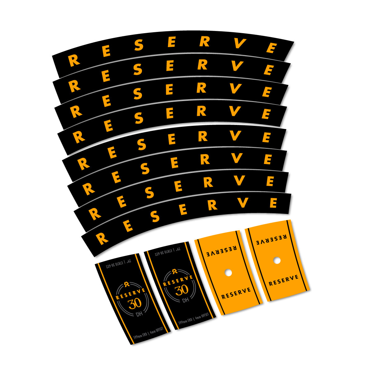 Compatible Stickers for Santa Cruz Reserve 30 DH Carbon 2025-2026, Mountain Wheel 29" vinyl decals - Orange Yellow