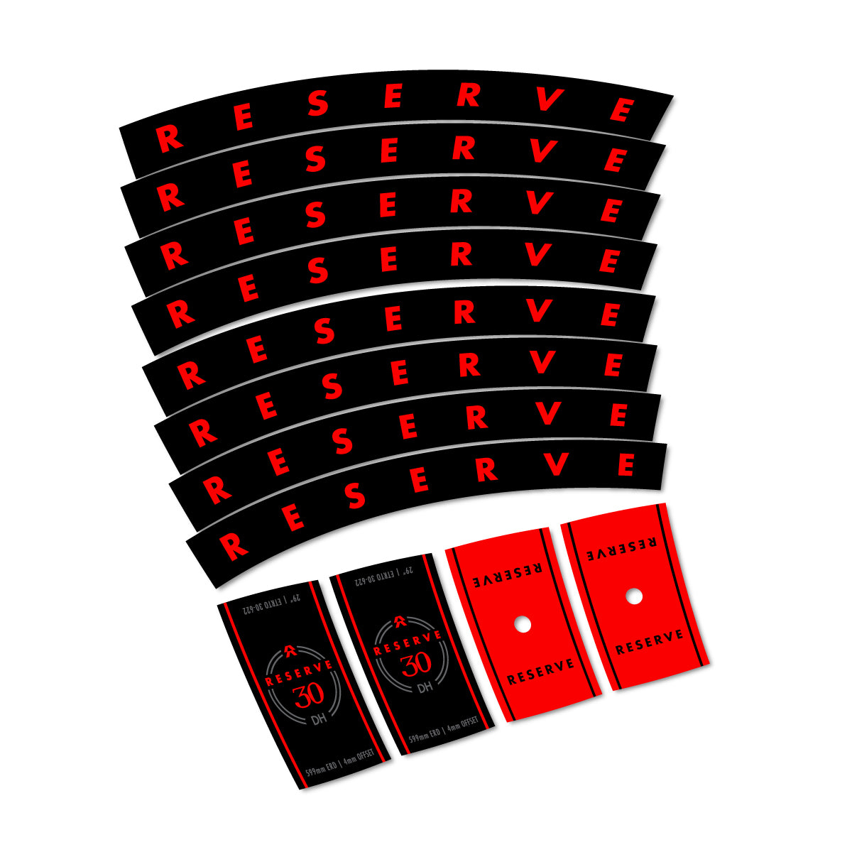 Compatible Stickers for Santa Cruz Reserve 30 DH Carbon 2025-2026, Mountain Wheel 29" vinyl decals - Orange Red