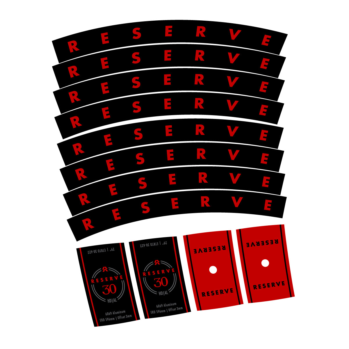 Compatible Stickers for Santa Cruz Reserve 30 HD Alloy 2025-2026, Mountain Wheel 29" vinyl decals - Medium Red