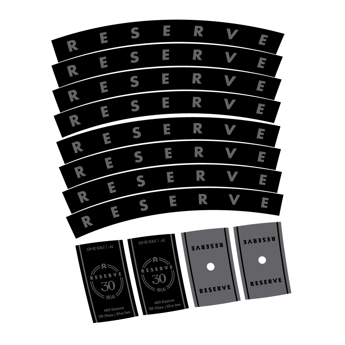 Compatible Stickers for Santa Cruz Reserve 30 HD Alloy 2025-2026, Mountain Wheel 29" vinyl decals - Medium Grey