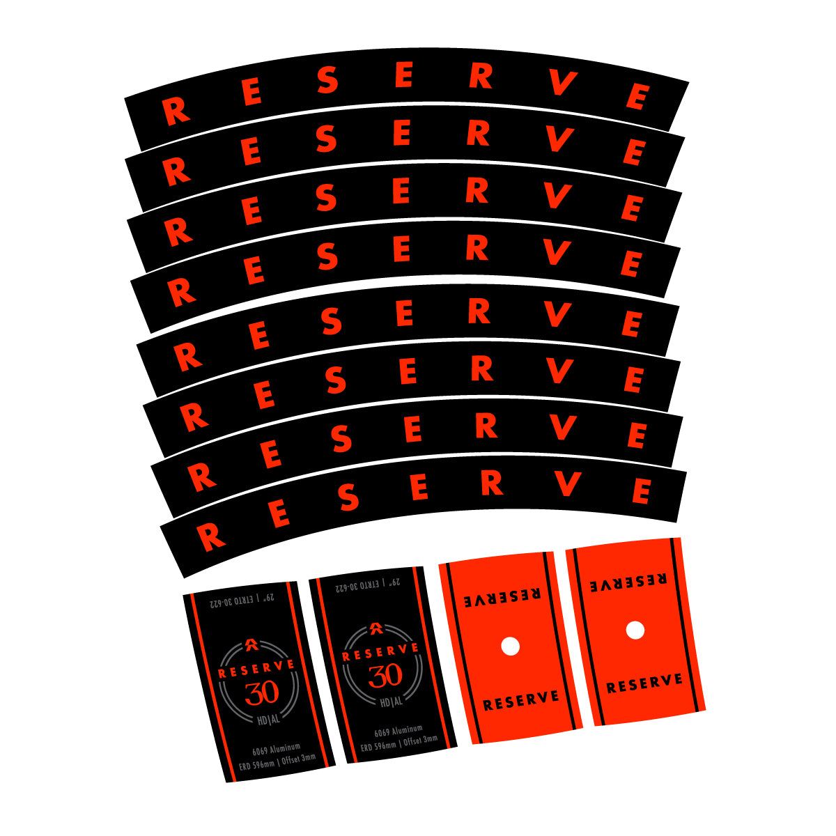 Compatible Stickers for Santa Cruz Reserve 30 HD Alloy 2025-2026, Mountain Wheel 29" vinyl decals - Neon Red