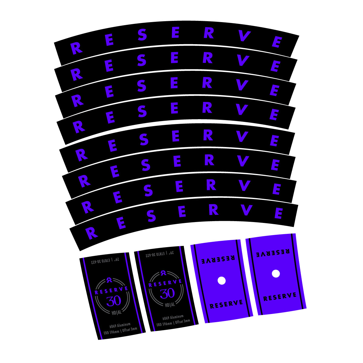 Compatible Stickers for Santa Cruz Reserve 30 HD Alloy 2025-2026, Mountain Wheel 29" vinyl decals - Reflex Blue