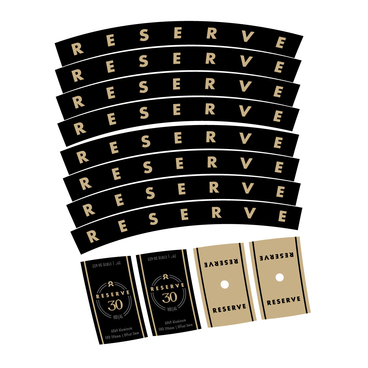 Compatible Stickers for Santa Cruz Reserve 30 HD Alloy 2025-2026, Mountain Wheel 29" vinyl decals - Sand