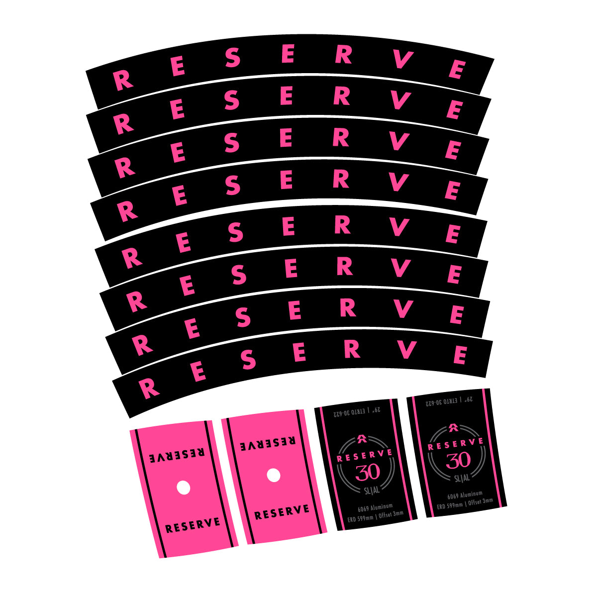 Compatible Stickers for Santa Cruz Reserve 30 SL Alloy 2025-2026, Mountain Wheel 29" vinyl decals - Bubblegum Pink