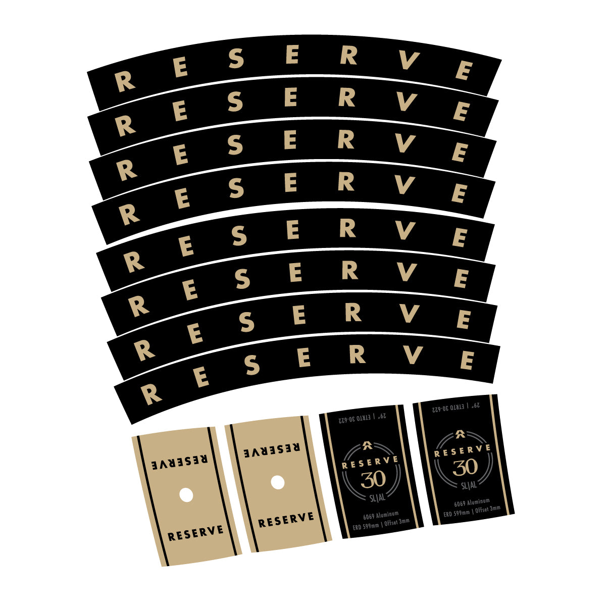 Compatible Stickers for Santa Cruz Reserve 30 SL Alloy 2025-2026, Mountain Wheel 29" vinyl decals - Sand